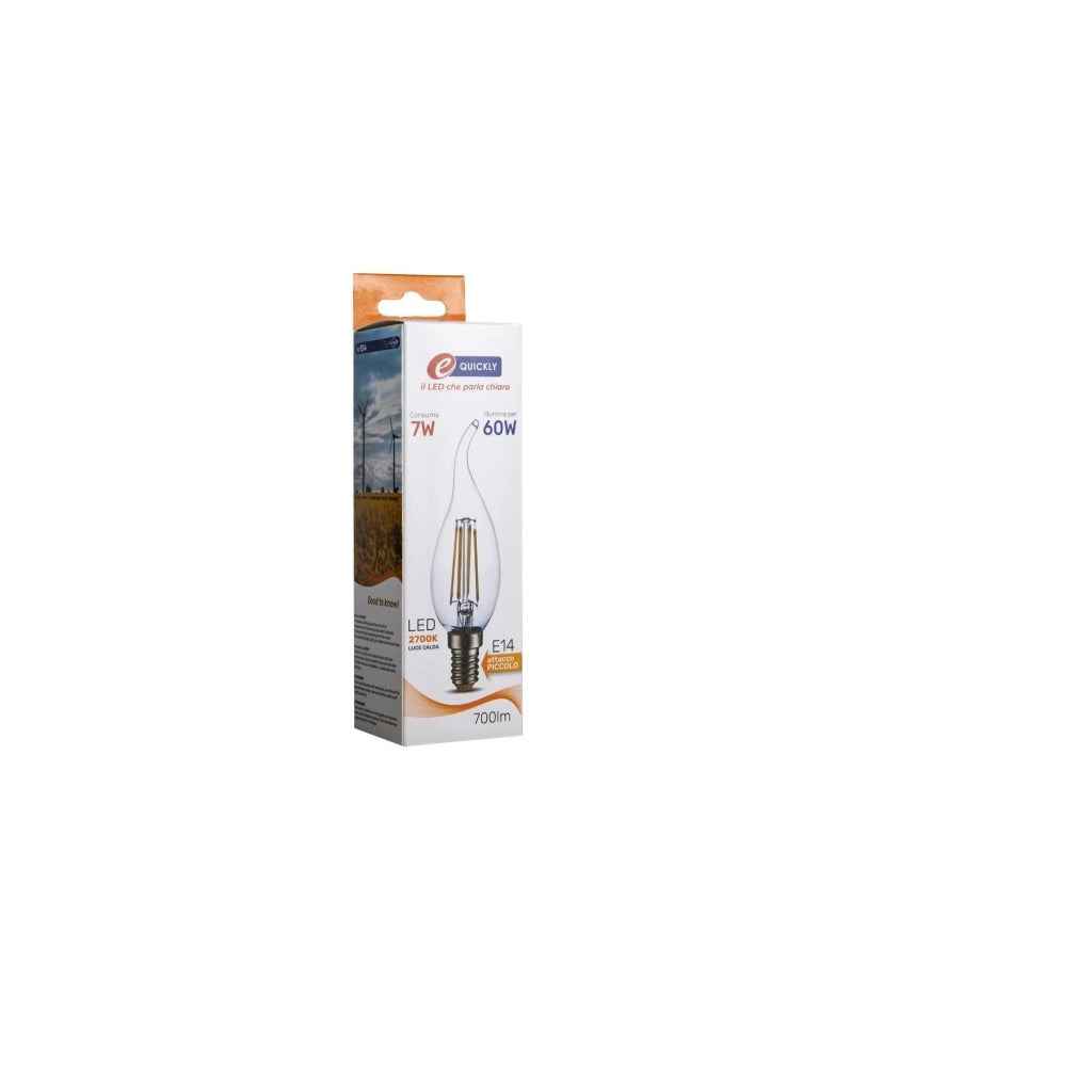 LAMPADA LED COLPO DI VENTO FILAMENTO CT35 E14 7W 2