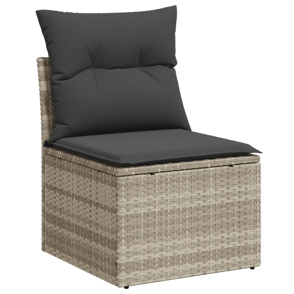Set Divano da Giardino 6pz con Cuscini Grigio Chiaro Polyrattan 3269162
