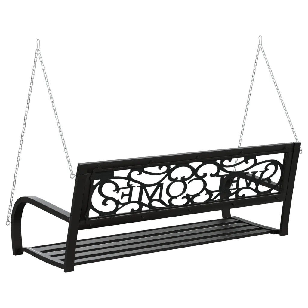 Dondolo per Esterni 125 cm Nero in Acciaio e Plastica 317143