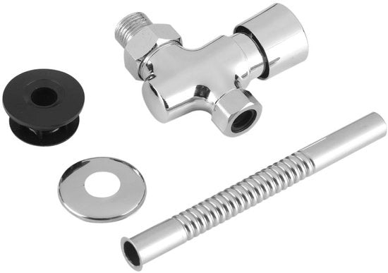 Manicotto per Urinale - Regolabile - Efficace nell'Economia di Acqua - Realizzato in Acciaio Inossidabile - Con Connettore 1/2 Pollici - Maniglione per WC