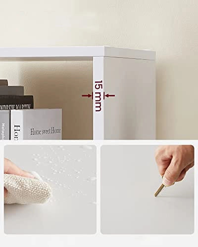 Libreria moderna con ripiani a gradini Valora White