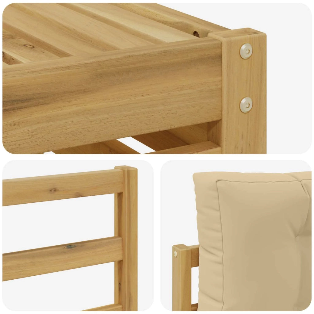 Set di divani da esterno con cuscino 5 pcs Bianco e Beige 3389988