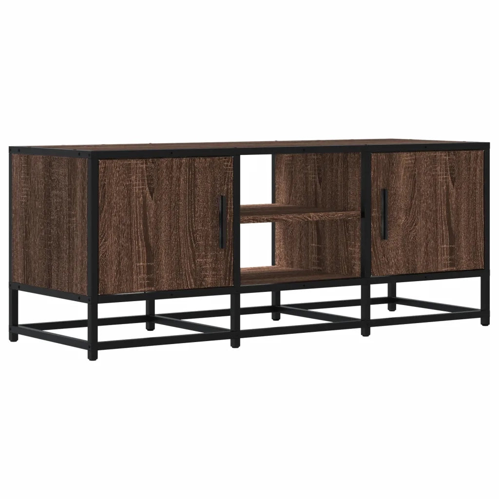 Mobile TV Rovere Marrone 100x35x41 cm Legno Multistrato Metallo 848838
