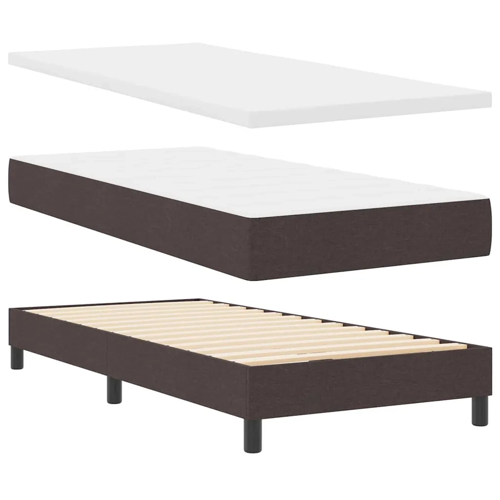 Letto a molle con testiera Marrone Scuro 90 x 190 cm Tessuto 3338730