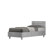 BS COM Letto singolo con rete 80x200 testata dritta con doghe cemento