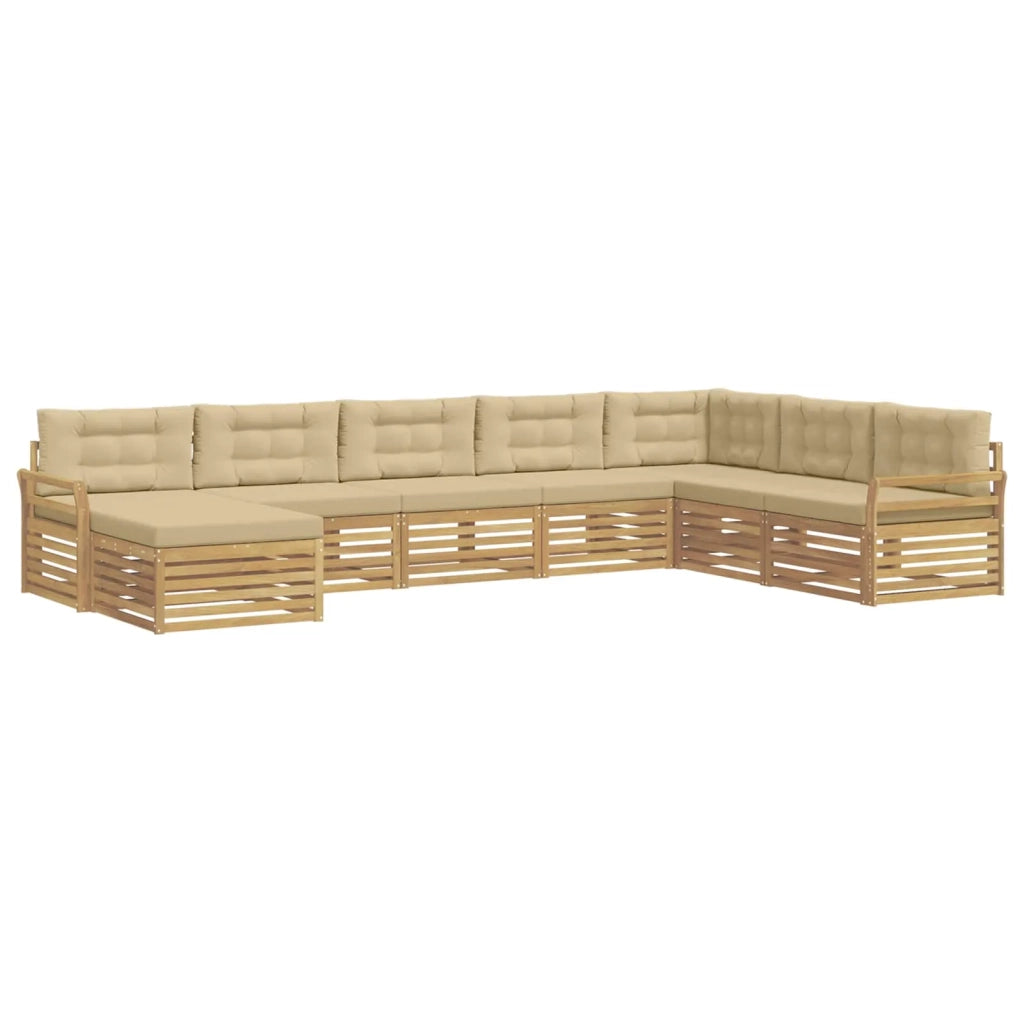 Set di divani da esterno 8 pcs Bianco e Beige 3390968