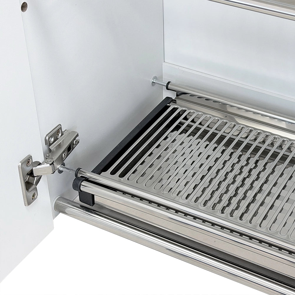 Pensile da Cucina Scolapiatti Sistema Raccogli Gocce Mobile Boiserie Bianco