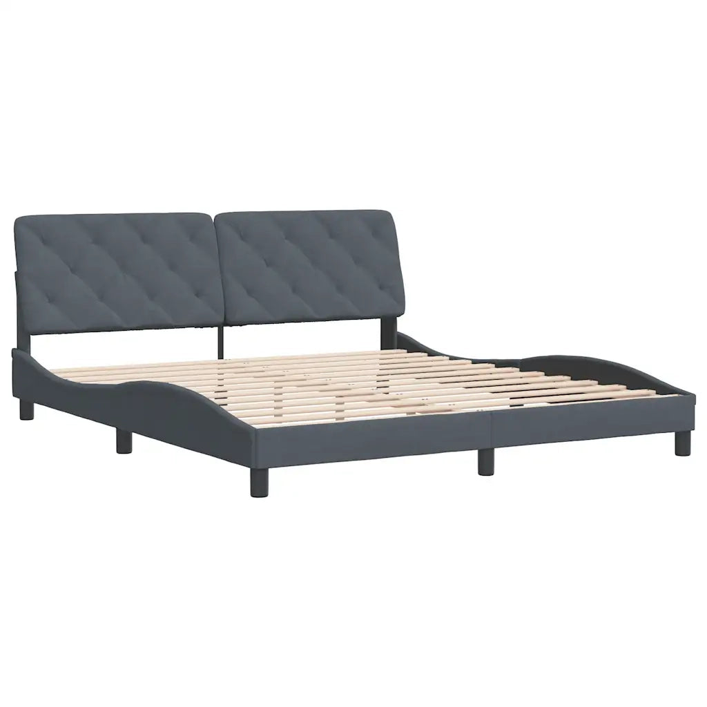 Letto matrimoniale | Letto per adulti | Giroletto senza Materasso Grigio Scuro 180x200 cm Velluto
