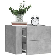 Comodini a Muro 2 pz Grigio Cemento 45x30x35 cm 848332