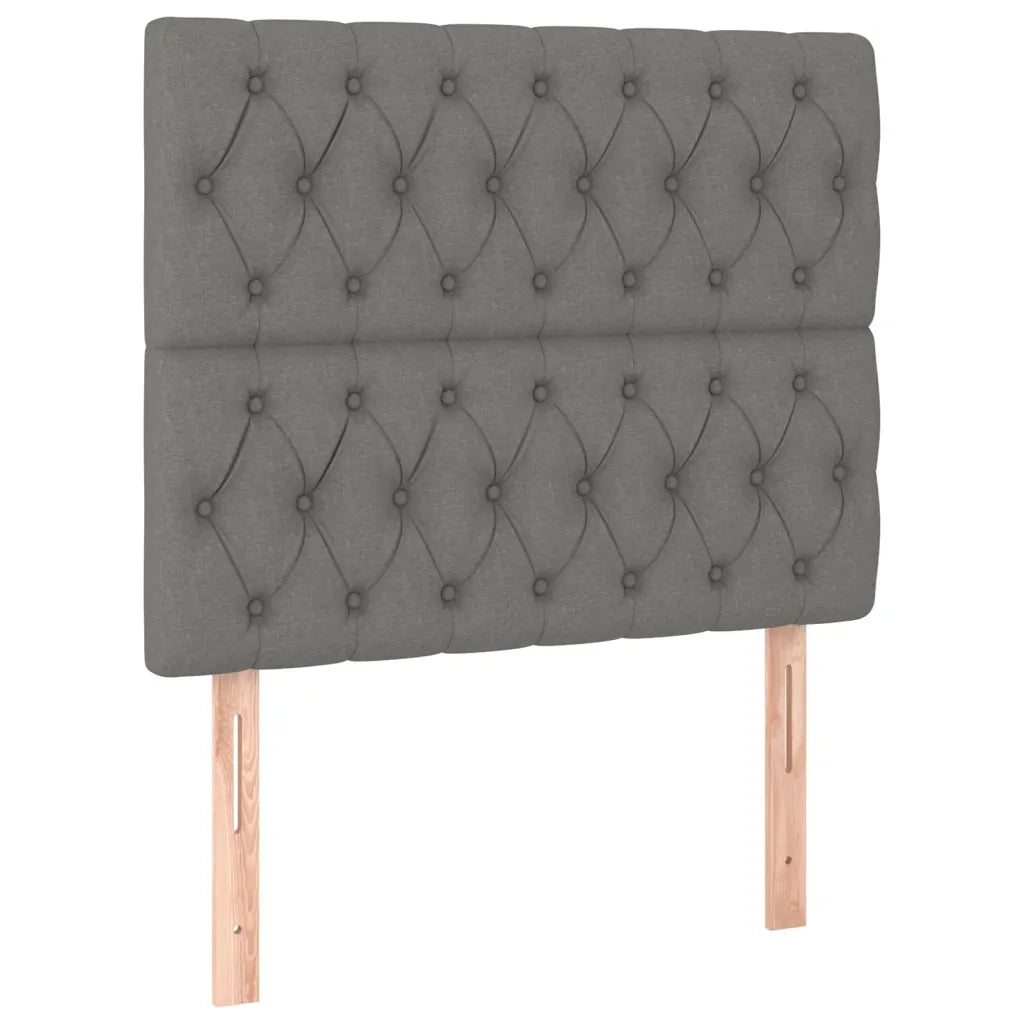 Testiera | Testata Grigio Scuro 90x7x118/128 cm Tessuto