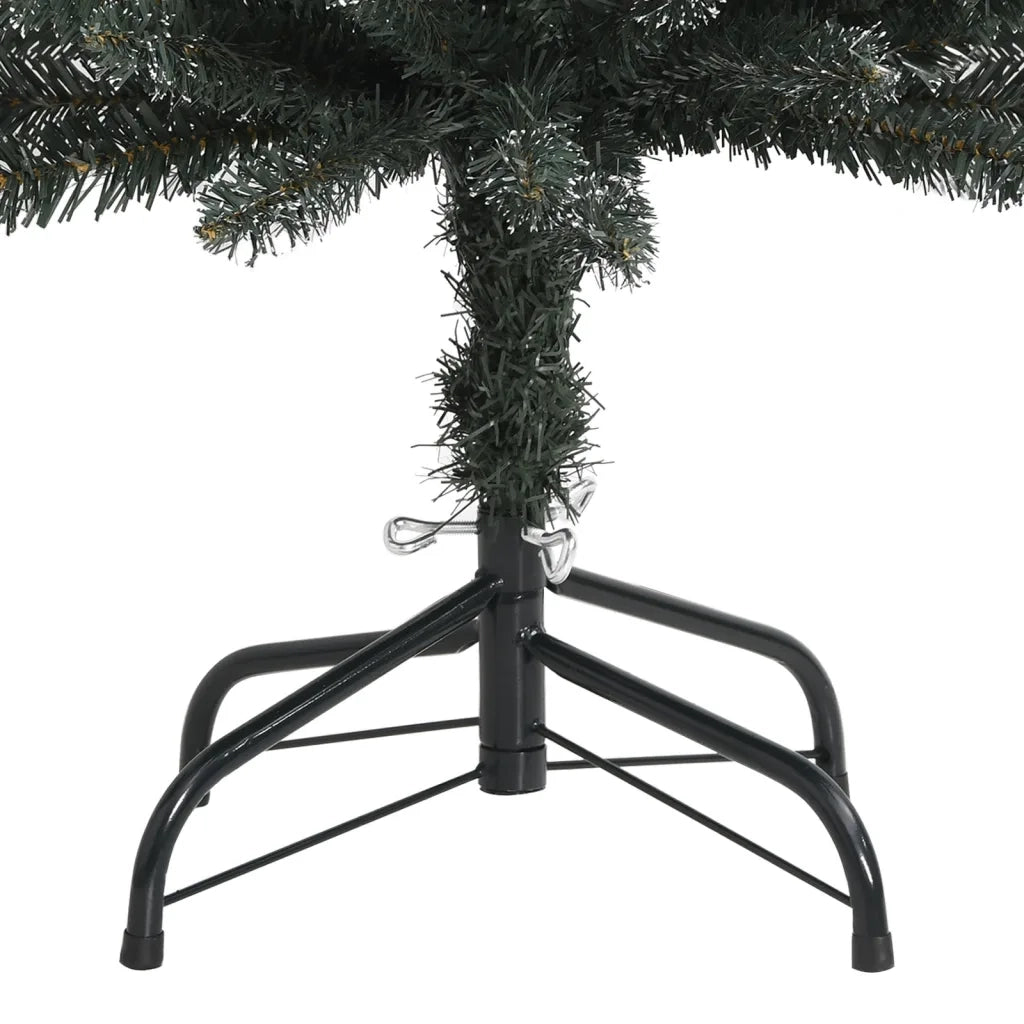 Albero di Natale Artificiale Sottile con Base Verde 210 cm PVC 345186