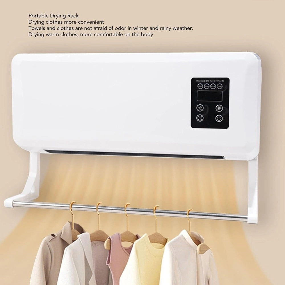 Trade Shop - Riscaldatore Parete Elettrico Scaldabagno 1500w Termostato Regolabile Telecomando -