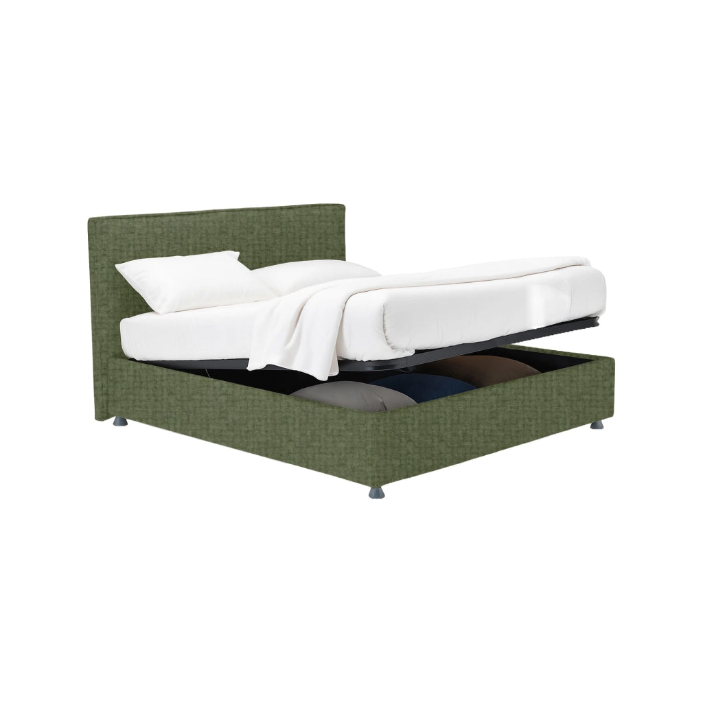 Harlow, Letto Piazza e Mezza Sfoderabile Made in Italy, Verde