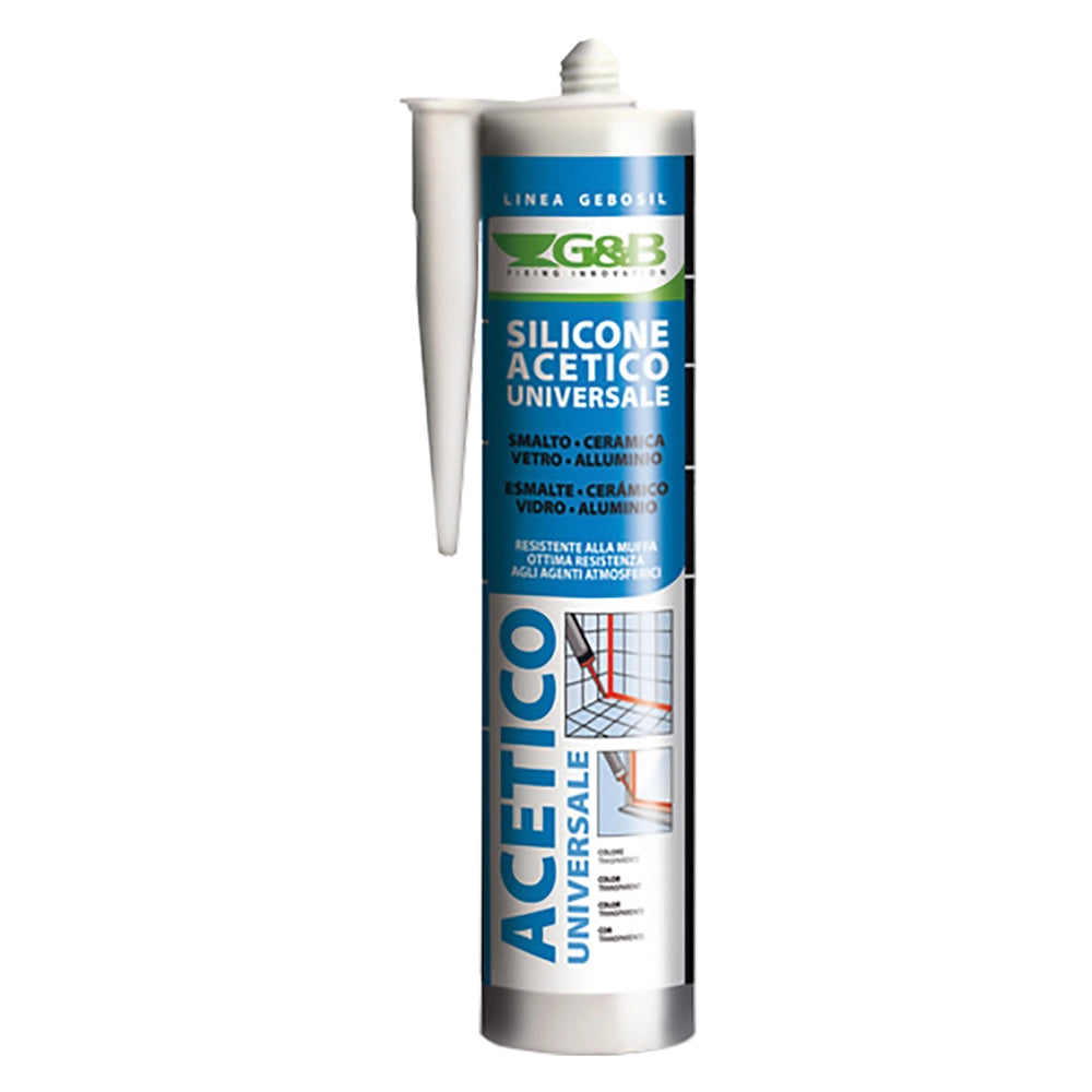 SILICONE ACETICO UNIVERSALE 'GEBOSIL' trasparente ml 280  - G&B