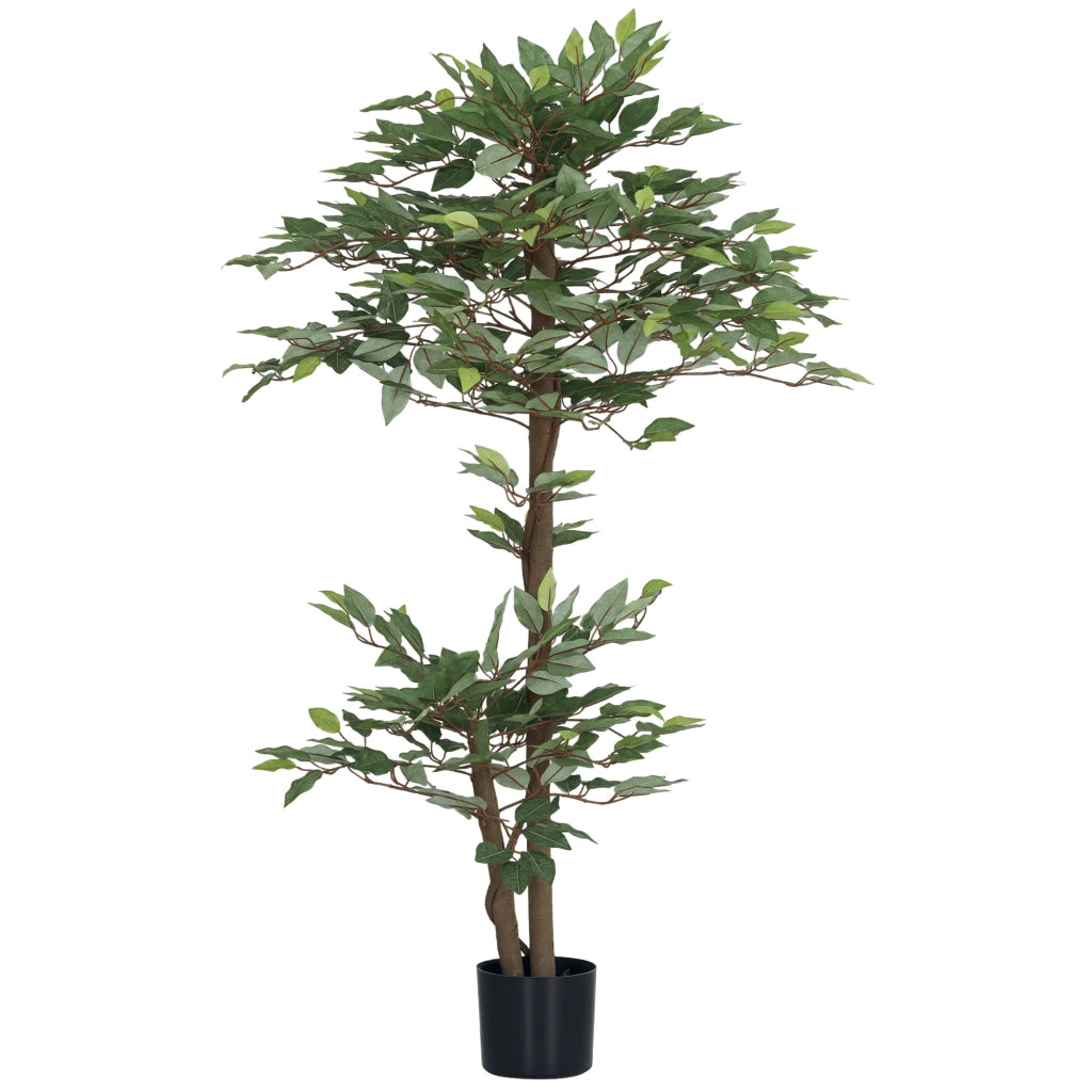 Albero Finto Ficus Artificiale ¨C Zephmum ¨C 1.5 m Verde con Vaso