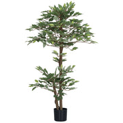 Albero Finto Ficus Artificiale ¨C Zephmum ¨C 1.5 m Verde con Vaso