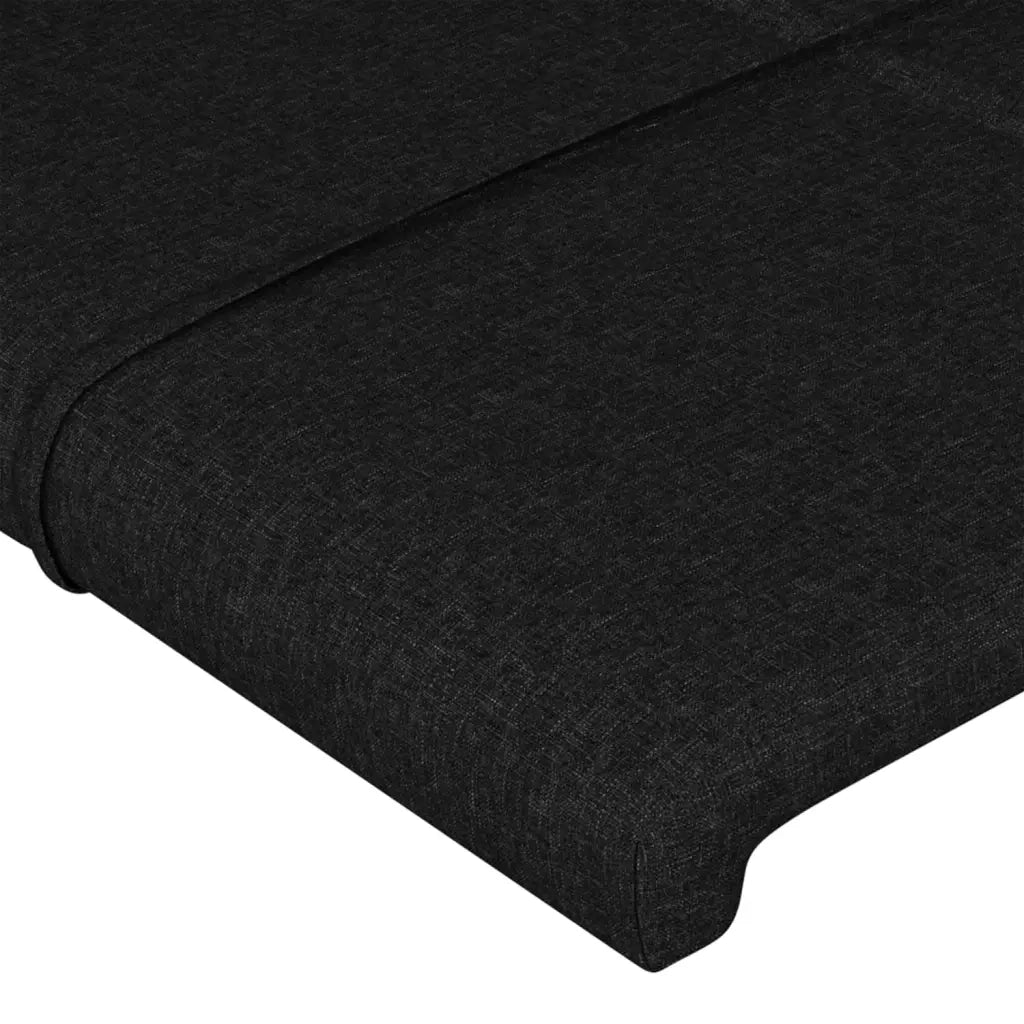 Testiera ad Orecchio-Testata con Orecchie Nera 93x16x118/128 cm in Tessuto 290741