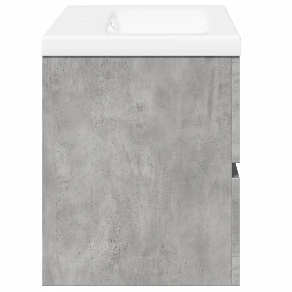 Set Mobili da Bagno 2 pz Grigio Cemento in Legno Multistrato 3324909