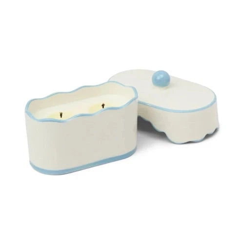 Candela in ceramica Cherie da 155 g (5,5 oz) - Blu - Lavanda e timo