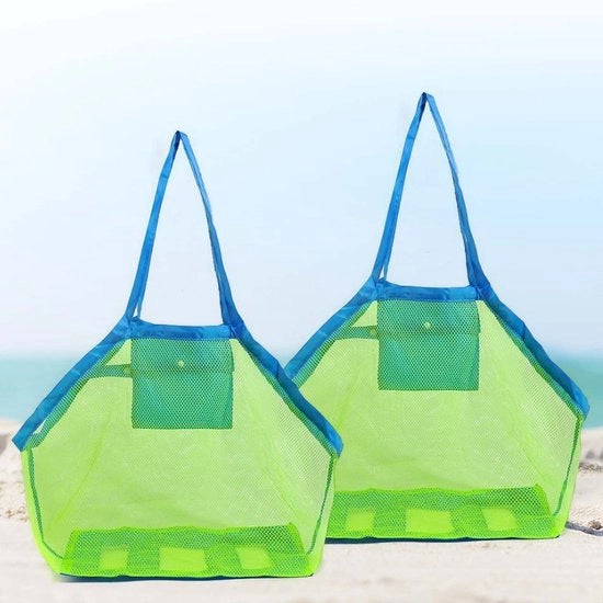 Set di 2 borse per giocattoli e accessori da bagno grande capacità - Borsa per giocattoli pieghevole - Borsa a rete per la conservazione - Dimensioni 40 x 40 x 24 cm