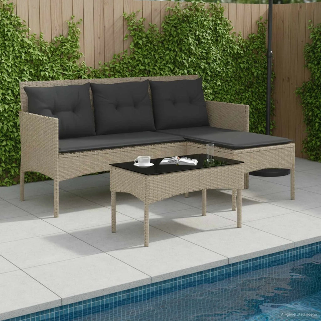 Set Divano da Giardino con cuscino 2 pcs polyrattan 4103808
