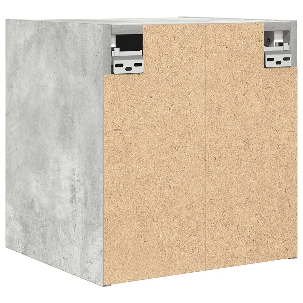 Set di 2 Comodini | Armadio da Notte | Mobiletto da notte a Muro Grigio Cemento 38x34x40 cm
