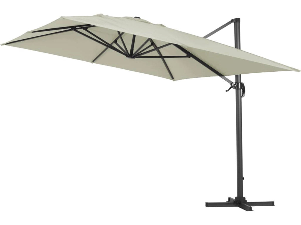 Ombrellone decentrato da giardino Alu "Sun 4" - Rettangolo - 3 x 4 m - Ecru + Fodera di protezione