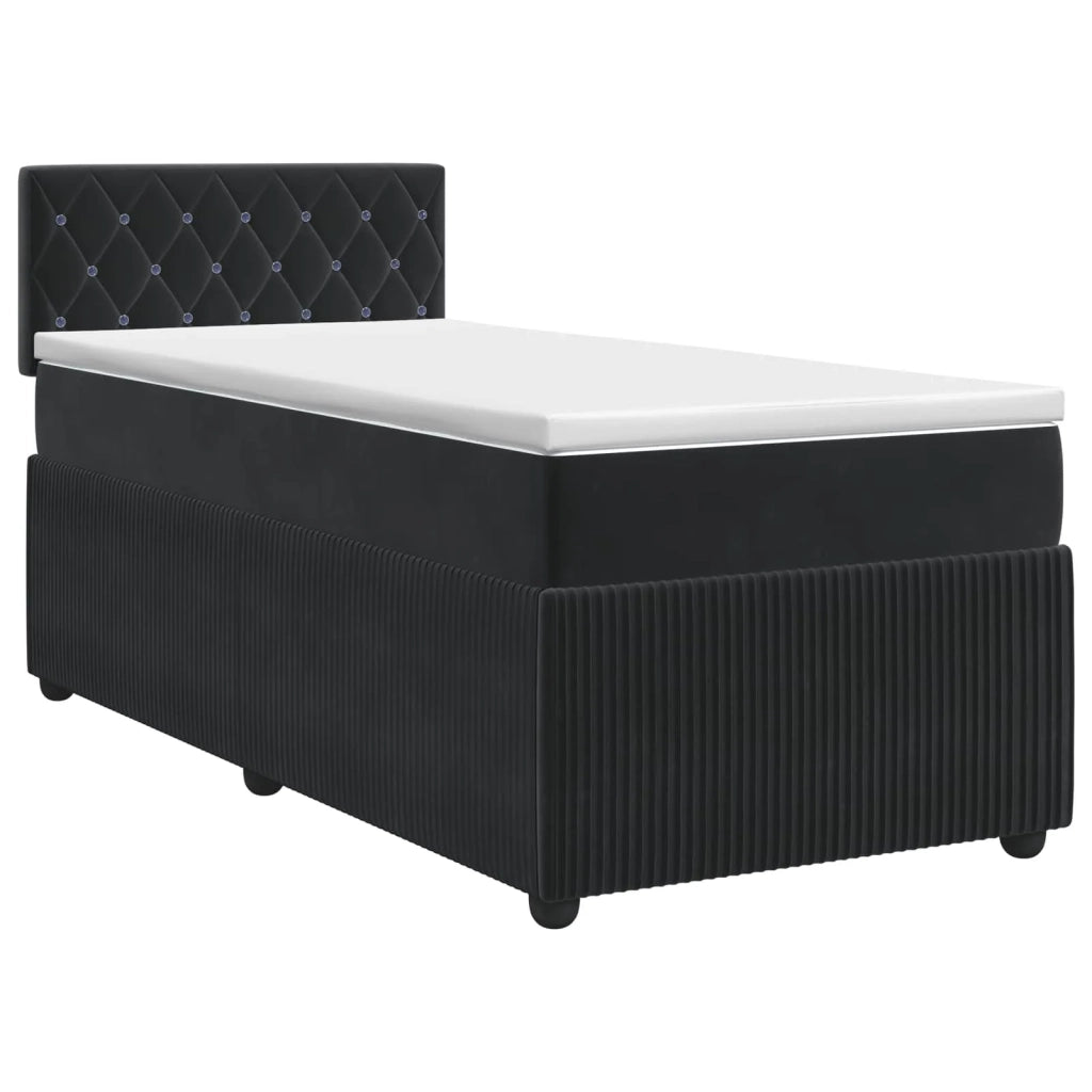 Letto box spring con materasso Nero 90 x 200 cm Velluto 3451597