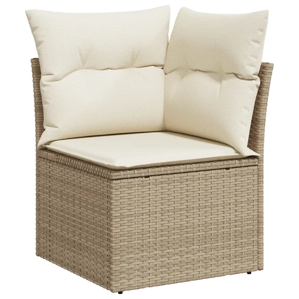 Divano Angolare da Giardino con Cuscini Beige in Polyrattancod mxl 111099