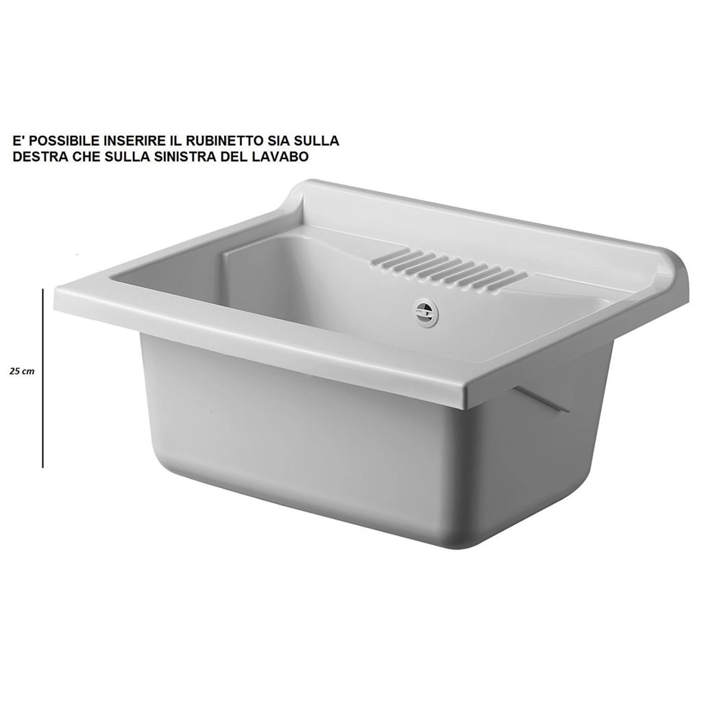 Lavatoio con mobile in PVC colore bianco 45x50 cm mod. Garden