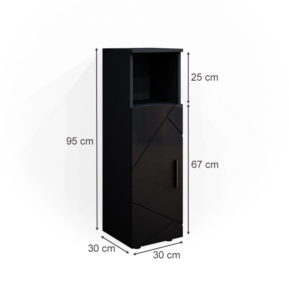 Mobiletto bagno Irma Antracite lucido 30 x 95 cm Vicco