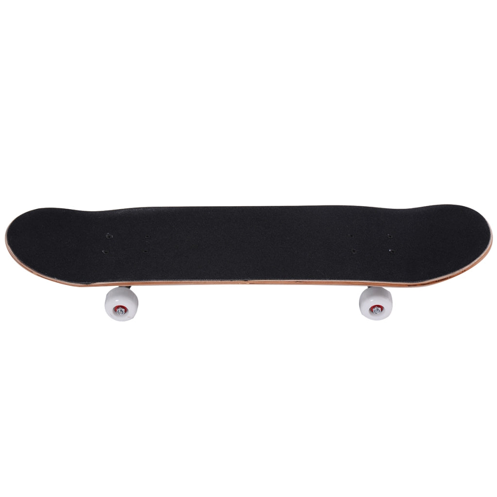 Mini Skateboard in legno con 4 ruote PU antiscivolo resistenti, Skateboard per principiante esperto 80x20cm Nero-Ricreazione outdoor