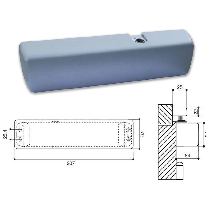 ASSA Abloy DC340 Chiudiporta Aereo Pignone e Cremagliera Forza EN2-6 EN1-4 Certificato EN1154 colore Argento