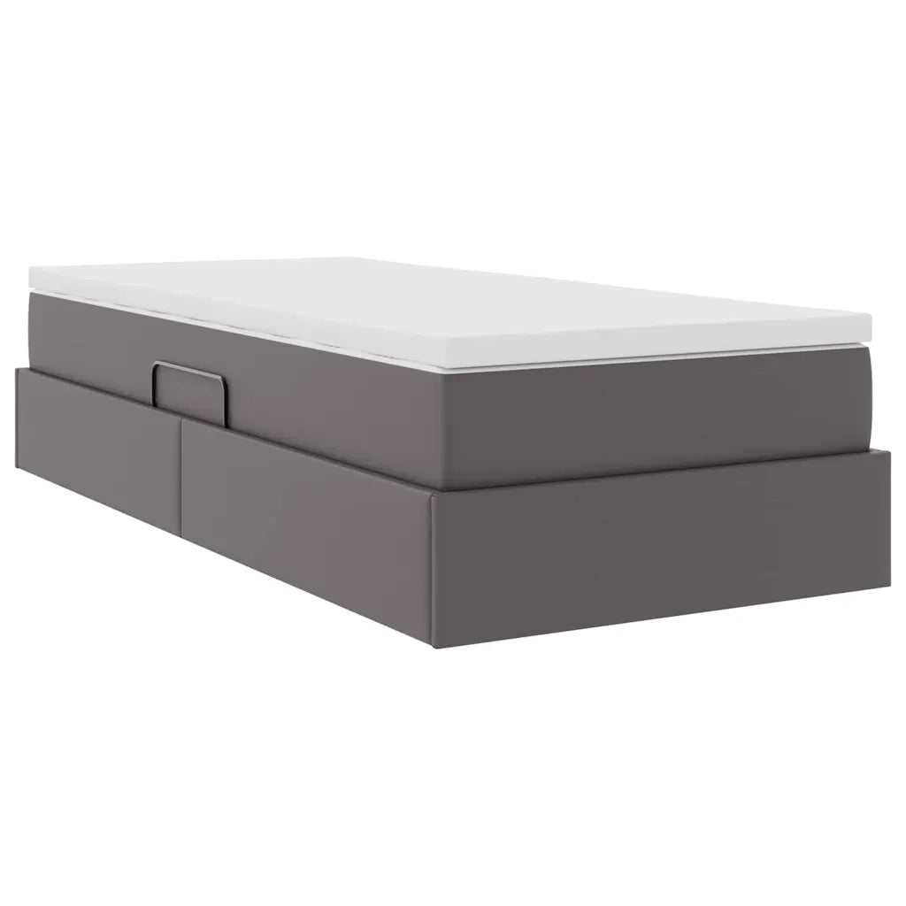 Letto con contenitore e materasso Grigio 90 x 200 cm