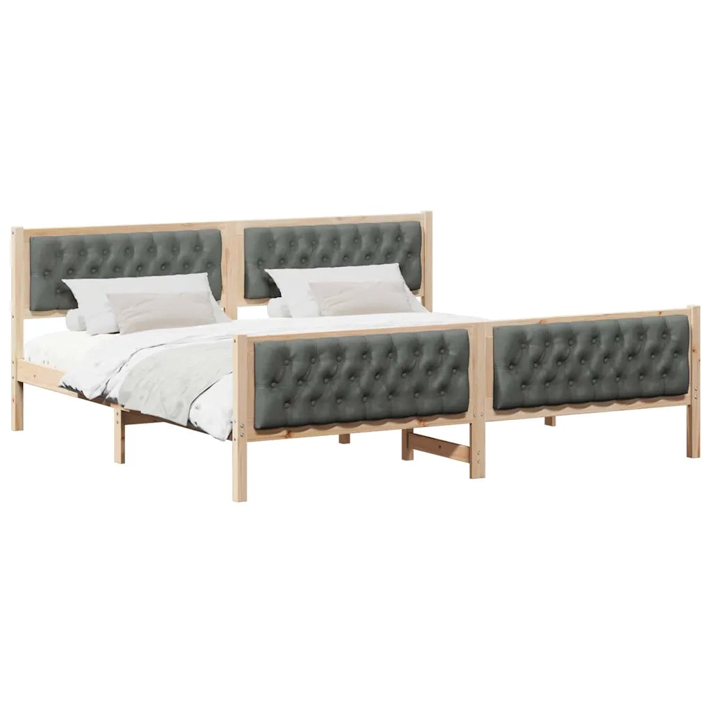 Struttura del letto Grigio scuro 200 x 200 cm Pino massello 3394269