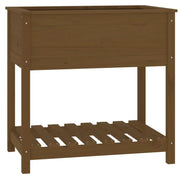 Fioriera rialzata per piante fiori patio giardino con ripiano 82,5 x 54 x 81 cm legno di pino marrone 02_0038403