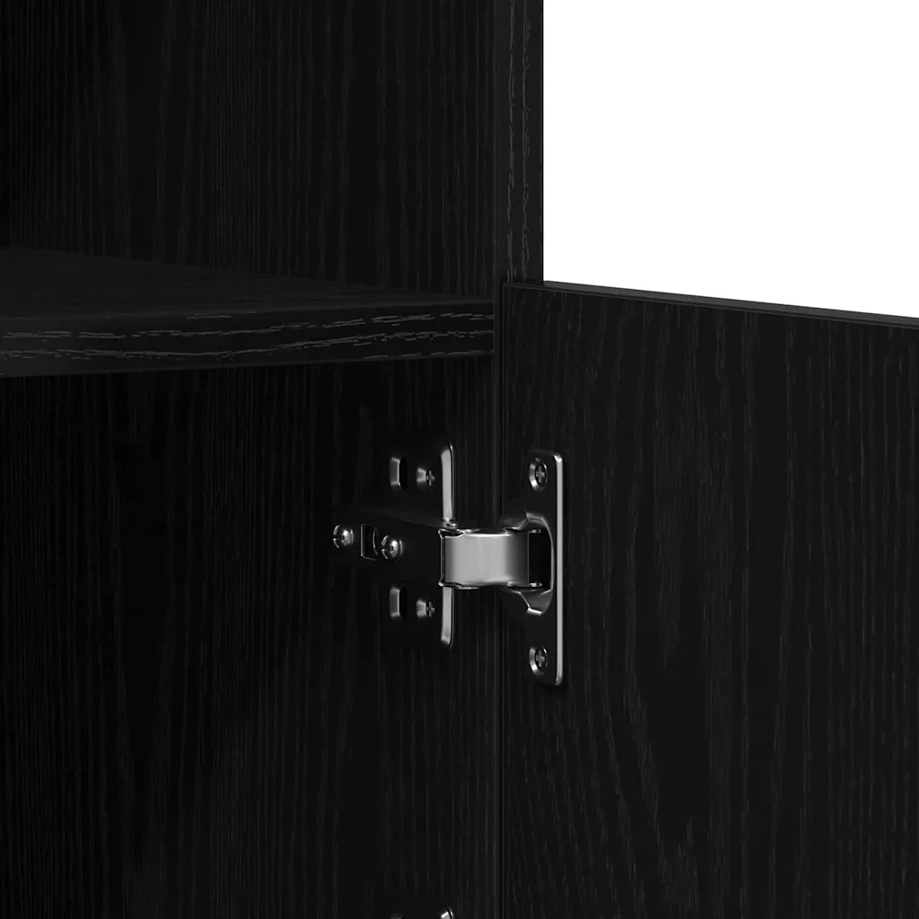 Madia LED Rovere Nero 60,5 x 37 x 67 cm Legno multistrato 863044