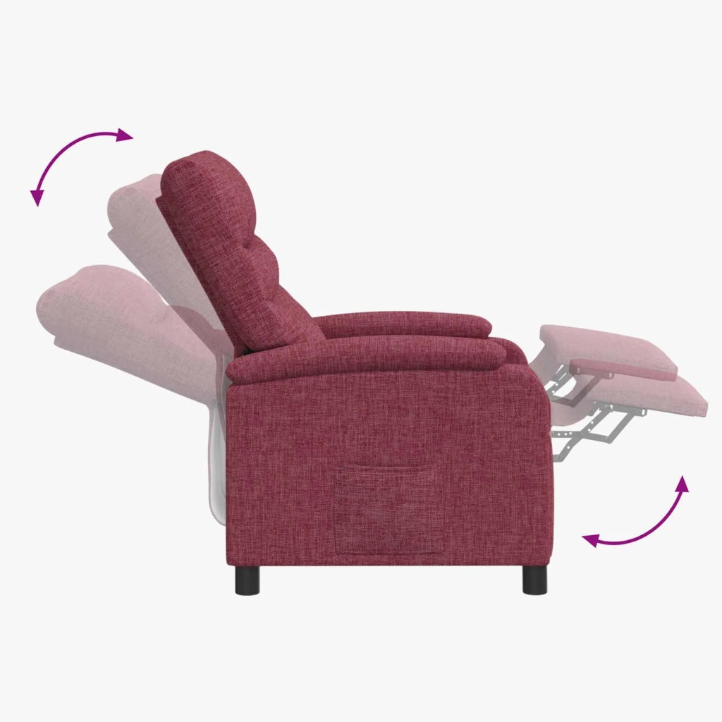 Poltrona Massaggiante Rosso Vino Tessuto 42034912