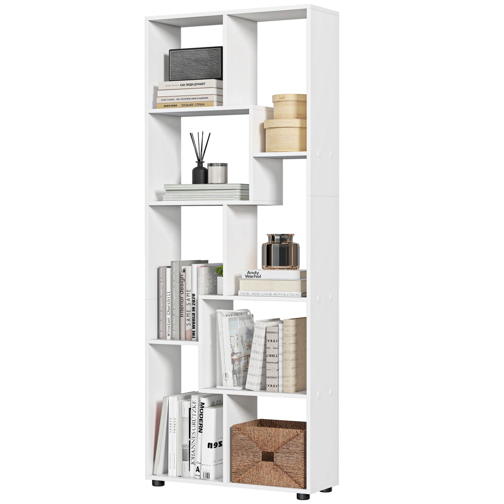 Libreria a zig zag ¨C Xylo ¨C bianco 70x24x178 cm