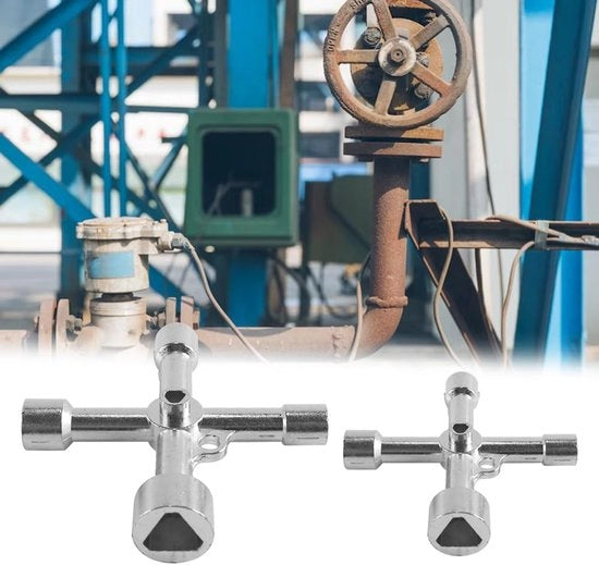 Chiave a L - 4 vie - 5 misure 7 mm/10 mm/12 mm/13 mm/18 mm - Leggera - Piccola - Ideale per la cassetta degli attrezzi - Dimensioni 75 x 75 mm