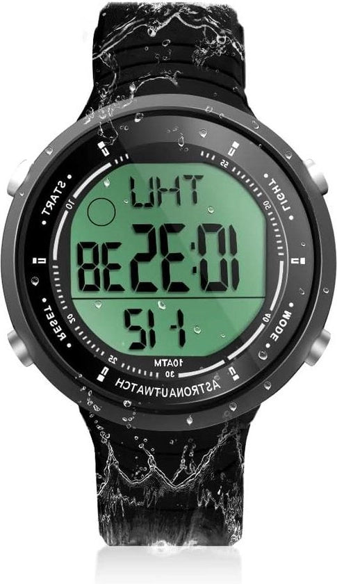 Orologio sportivo digitale con funzione immersione 10 ATM acqua resistente sveglia cronografo stop orologio timer countdown orologio a doppia ora in silicio