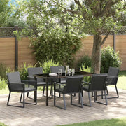Set da Pranzo per Giardino 7 pcs Nero