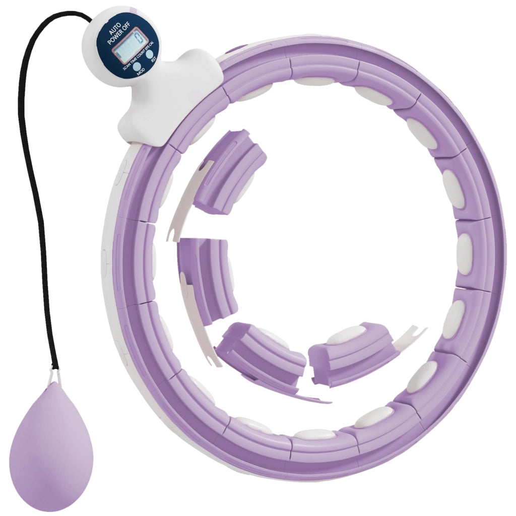 Hula Hoop con Massaggio ¨C Xylo ¨C Regolabile 76-113cm 16 Segmenti Removibili Viola