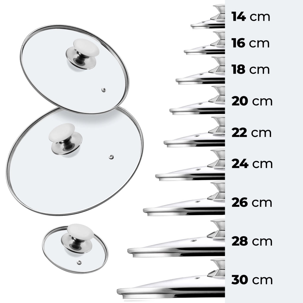 Coperchio in vetro KADAX da 26 cm, universale, resistente al calore, per pentole e padelle.