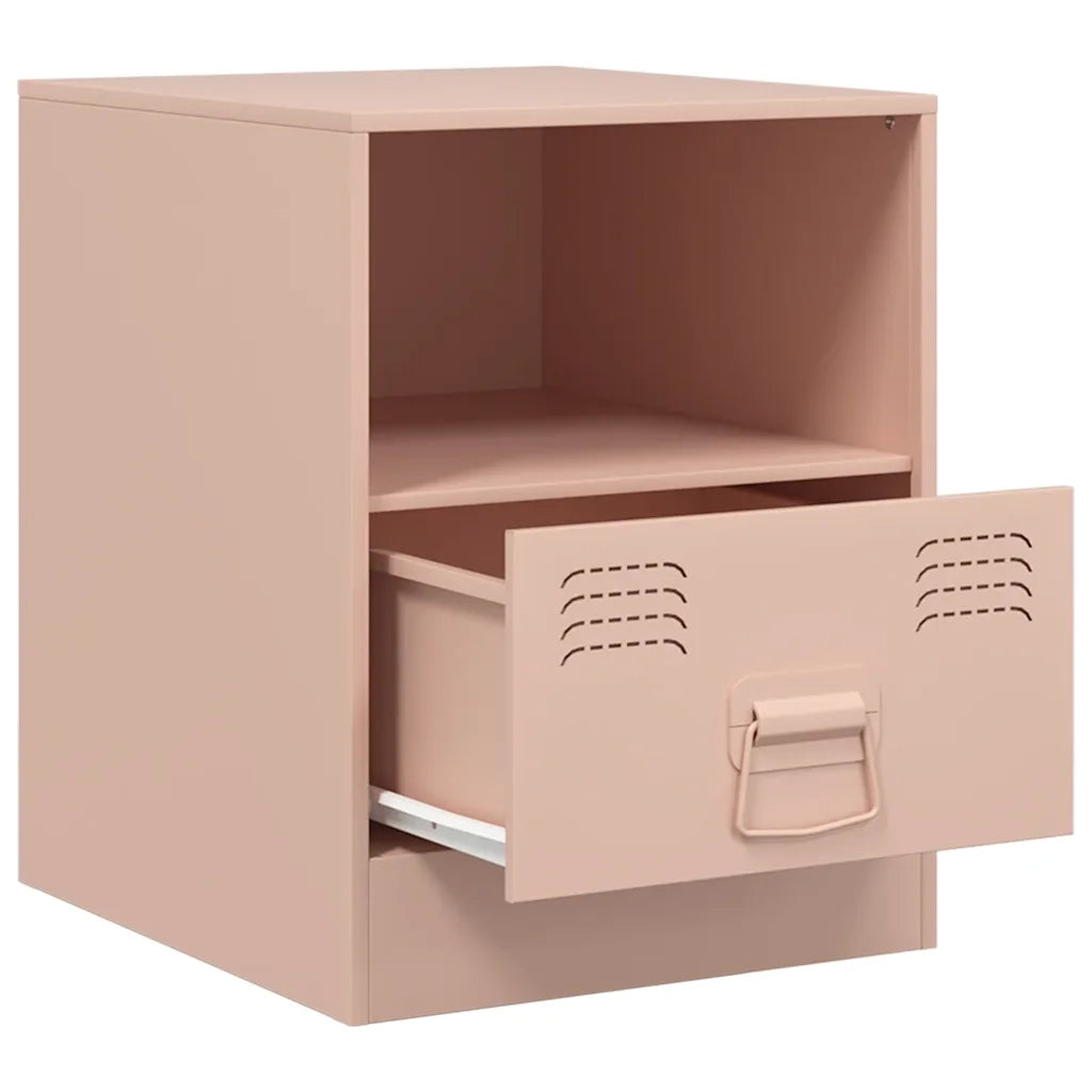 Comodino Rosa 34,5x39x44 cm in Acciaio 841753