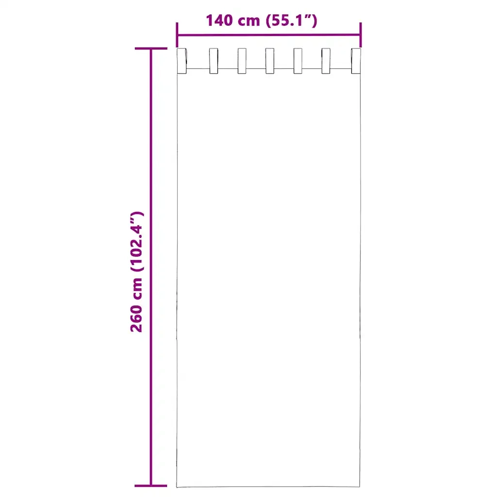 Tende in Voile con Linguetta 2 pz Nero