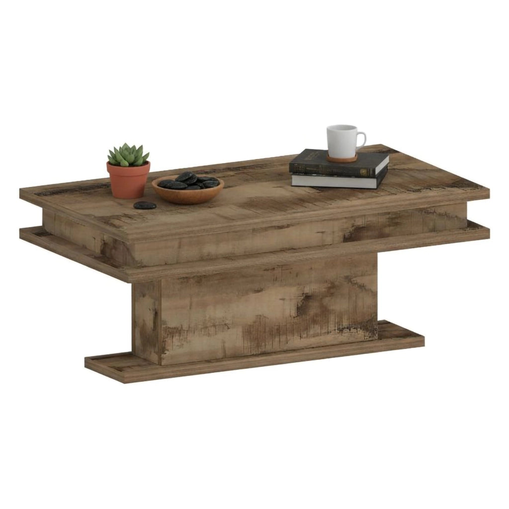 Tavolino da salotto Iside, Tavolino soggiorno, Mobile portaoggetti basso, Tavolino da caffè, 100x55h42 cm, Acero con luce LED