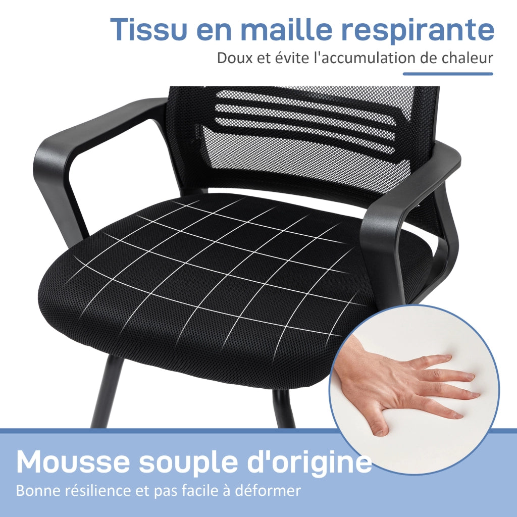 Sedia da ufficio senza ruote in rete ¨C Minimal ¨C nero