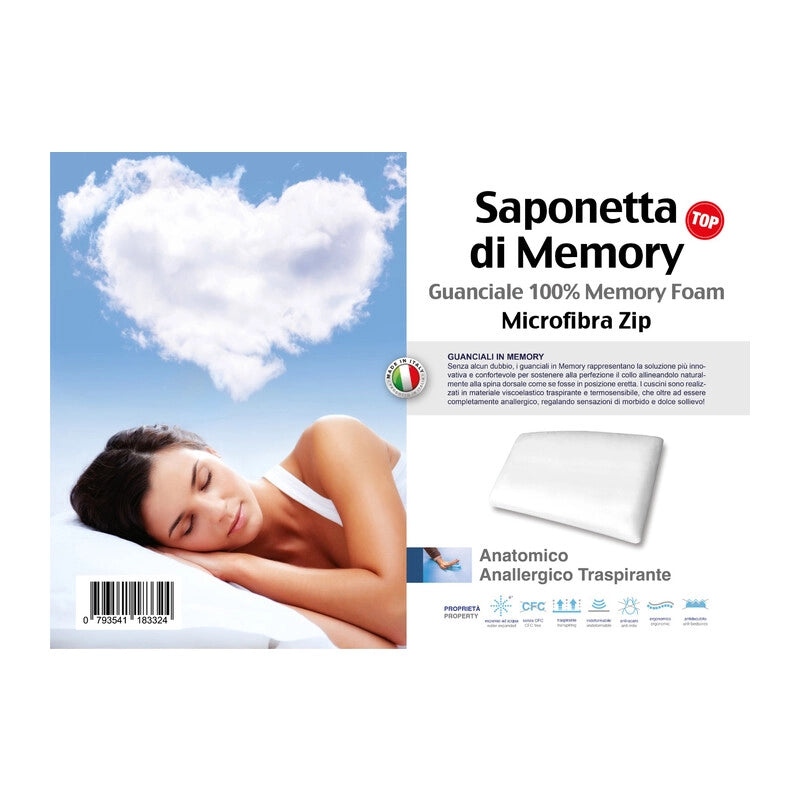 GUANCIALE MEMORY FOAM SAPONETTA H.15- 1,0 pz