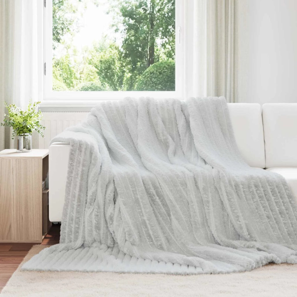 Coperta Grigio 240 x 220 cm Panno 42016835